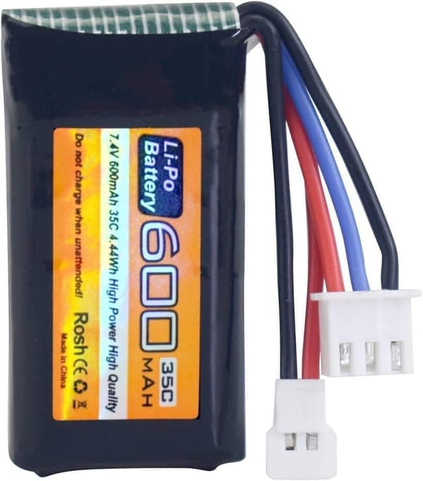 FMS 7.4V 600mAh 35C 2S med Molex-kontakt - Kompatibel med FMS FCX24 RC-bil lastbil och elektriska klättringsfordon LiPo-batteri