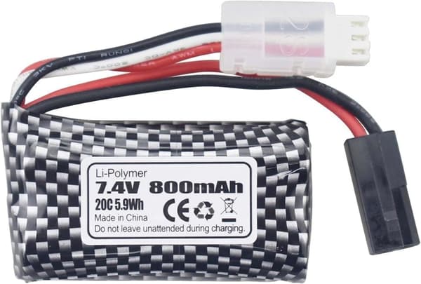 Sæt med 2 x 7.4V 800mAh 5500-2P - Kompatibel med fjernbetjeningsbiler 9130, 9135, 9136, 9137, 9138, 9145 lithiumbatterier