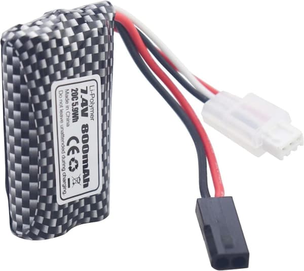 Yunique - Litiumbatteri 7.4V 800mAh 5500-2P - Kompatibel med fjärrkontrollbilar 9130, 9135, 9136, 9137, 9138, 9145 RC