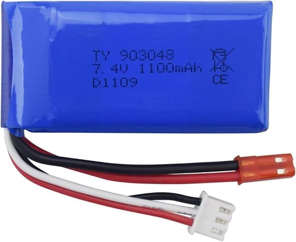 Wltoys Kit med 2 x 7.4V 1100mAh med laddare - Kompatibel med WLtoys A949, A959, A969, A979, K929, V912, V913, L959 litiumbatterier