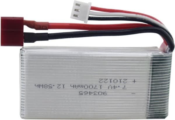 Yunque 2st 7.4V 1700mAh litiumbatterier kompatibla med 4WD höghastighets RC-bil - modeller 9200 / 9200E / 200E / 9202E / 9203E / 9204E / 9205E