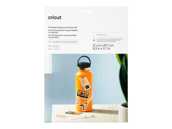 Cricut - Vinyl - självhäftande - vit - A4 (210 x 297 mm) 6 ark hängande förpackning - klistermärken
