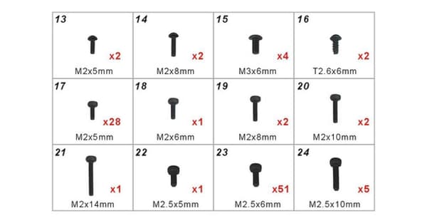 HB40Z003XXT Screw Parts - TB40
