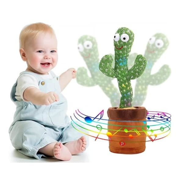Dancing Plush Cactus - KAWAII - Singing 120+Dancing+Recording+Lighting - Green and Brown