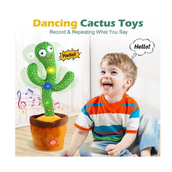 Multifunktionell Dancing Cactus Plyschleksak - KAWAII - Grön och Brun - För vuxna och barn