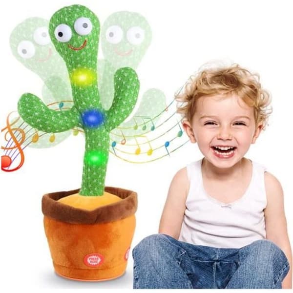 Multifunktionell Dancing Cactus Plyschleksak - KAWAII - Grön och Brun - För vuxna och barn