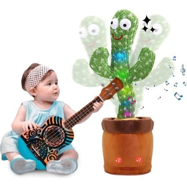 Kaktus som dansar och repeterar franska,The Talking and Dancing Cactus,Talking Cactus Baby Musical Plyschleksak,Cactus Who Toy