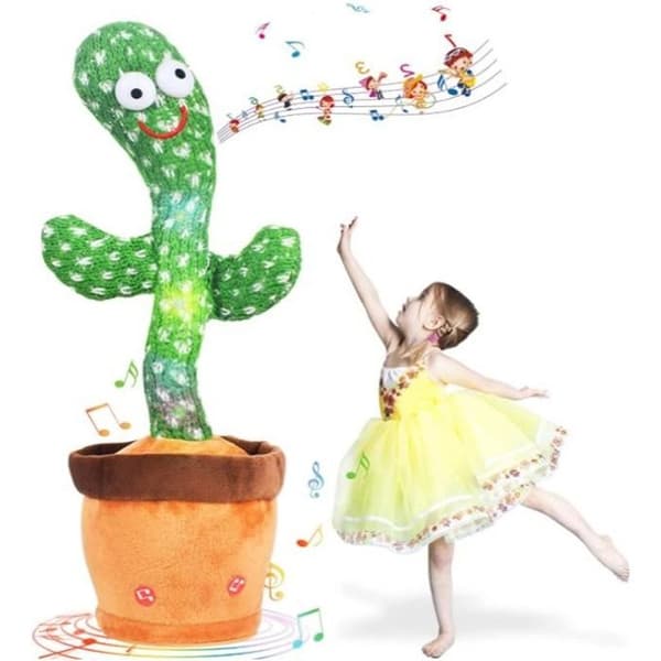 Cactus plyschleksaker, sjungande och dansande kaktus för barn, elektronisk kaktus plyschleksak kan spela in,