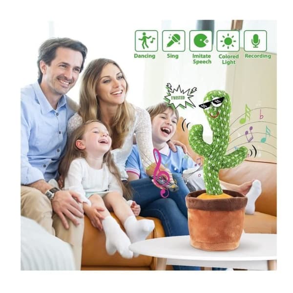 Dansande plyschkaktus - KAWAII - Present till barn - Grön och brun