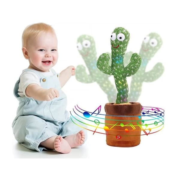 Dansande plyschkaktus - KAWAII - Present till barn - Grön och brun