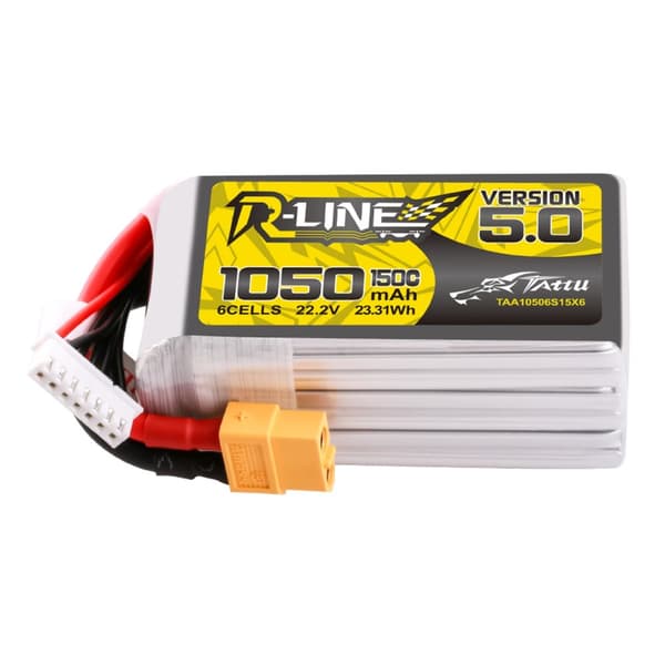 6s 1050mAh -150C- Gens Ace Tattu R-Line 5.0 XT60