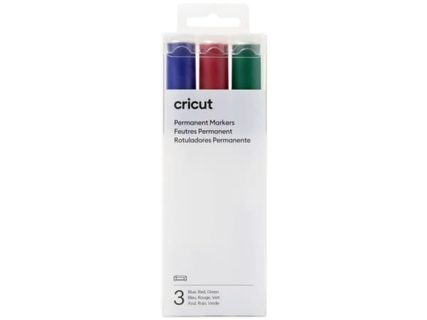Cricut - Markering - permanent - för vinyl - blå, röd, grön - oljebaserat bläck - 2.5 mm - thick (paket om 3)