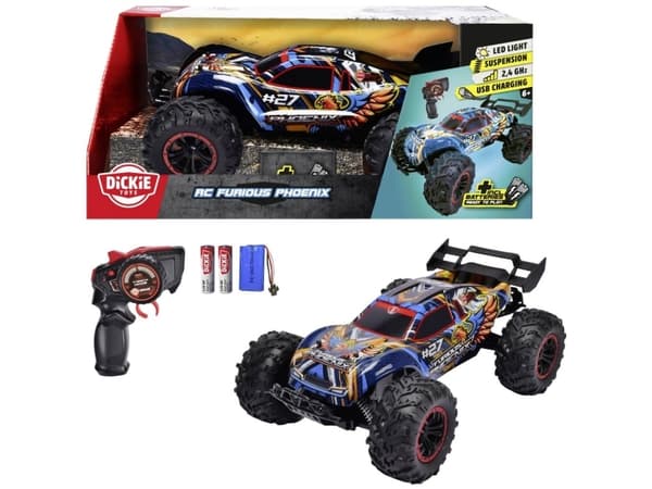 Dickie Toys 201108003 Furious Phoenix 1:10 RC-malliauto, aloittelijamalli Elektroniikka Truggy
