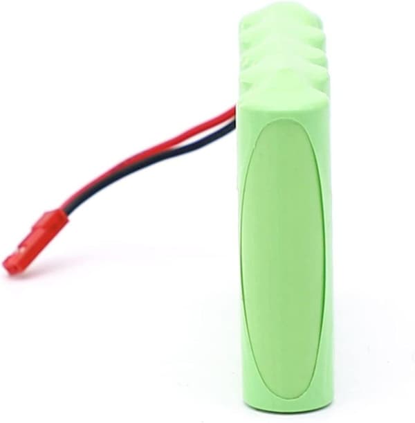 Yunique 6V 2400mAh RC-akku, Ni-MH AA ladattava akku, JST-liittimellä, RC-autolle, RC-veneelle, RC-säiliölle, sähkötyökalulle | Mitat: 52x72x15mm