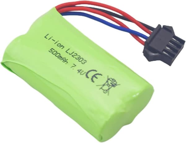 Yunique - Höghastighets 7,4V 500mAh litiumbatterier - EC16 DE85-kompatibel för fjärrkontrollbåt, fartygsmodell och bil - 2 stycken