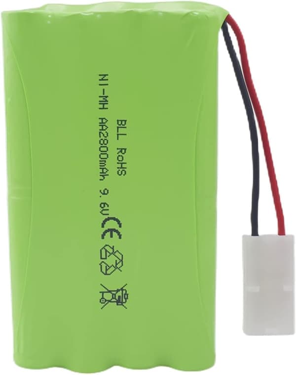 Yunique - Genopladeligt AA 9.6V 2000mAh batteri med Tamiya-stik og USB-opladningskabel - Perfekt til fjernstyrede biler, lastbiler, tanke og både