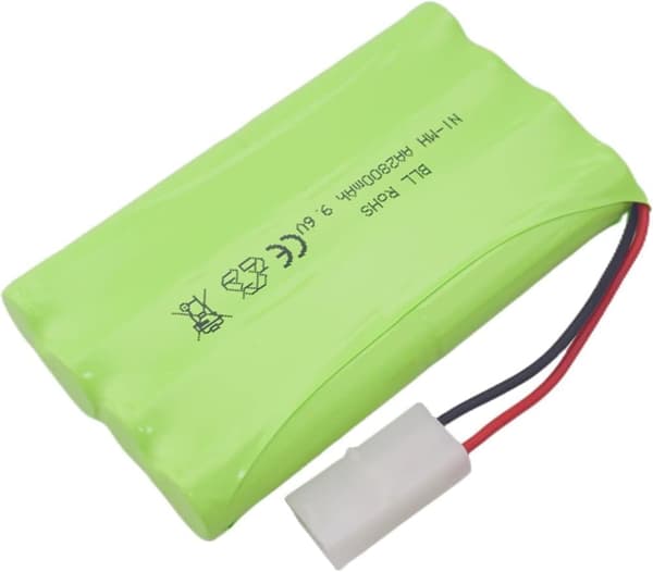 Yunique - Genopladeligt AA 9.6V 2000mAh batteri med Tamiya-stik og USB-opladningskabel - Perfekt til fjernstyrede biler, lastbiler, tanke og både
