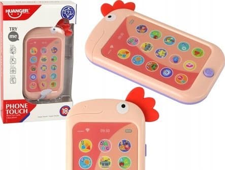 LeanToys Pedagogisk Telefon Lärande Engelska Kyckling Rosa