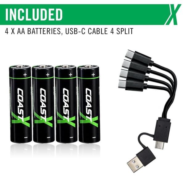 Coast AA USB-C Oppladbare Batteri 1.5V 2400mAh(4)