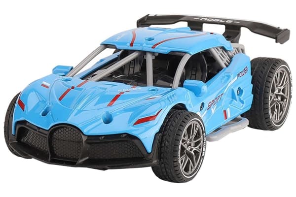 Die-cast pull back car w/sound & 'Try-Me', blue