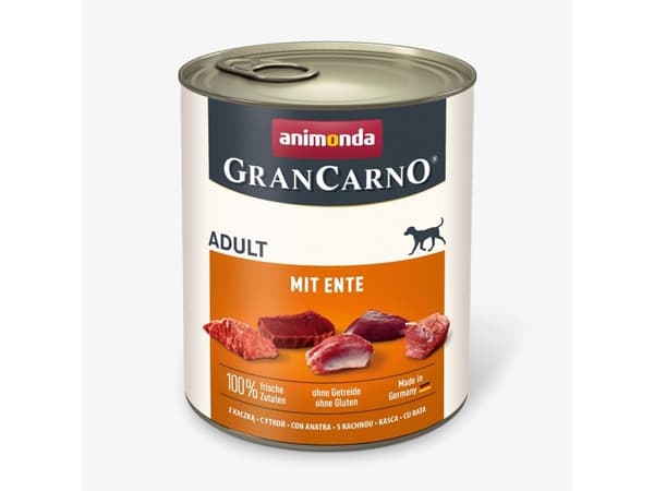 animonda GranCarno 82804, Voksen, Alle hunderaser, And, 800 g, Sukkerfri, Soya fri