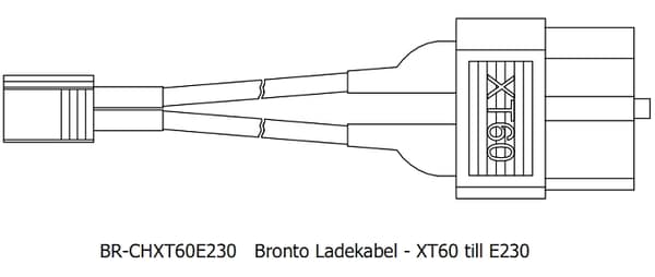 Bronto Ladekabel - XT60 til E230 / A30 / BT2.0