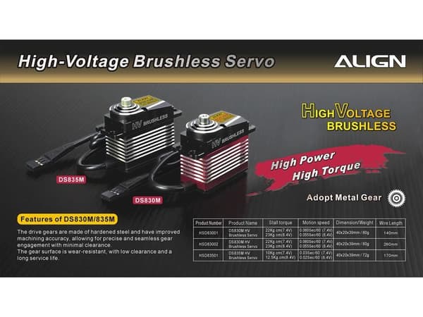 Align DS835M HV Digital Servo - 12.5kg/0.028sek