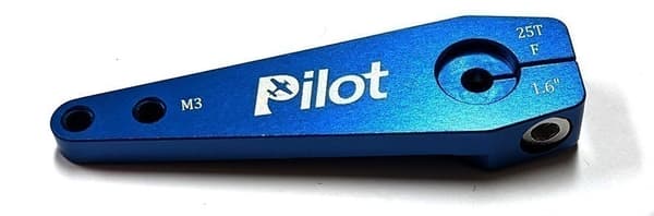 Pilot-RC Servohorn Single 25T 1.6&quot; Blå (1st)
