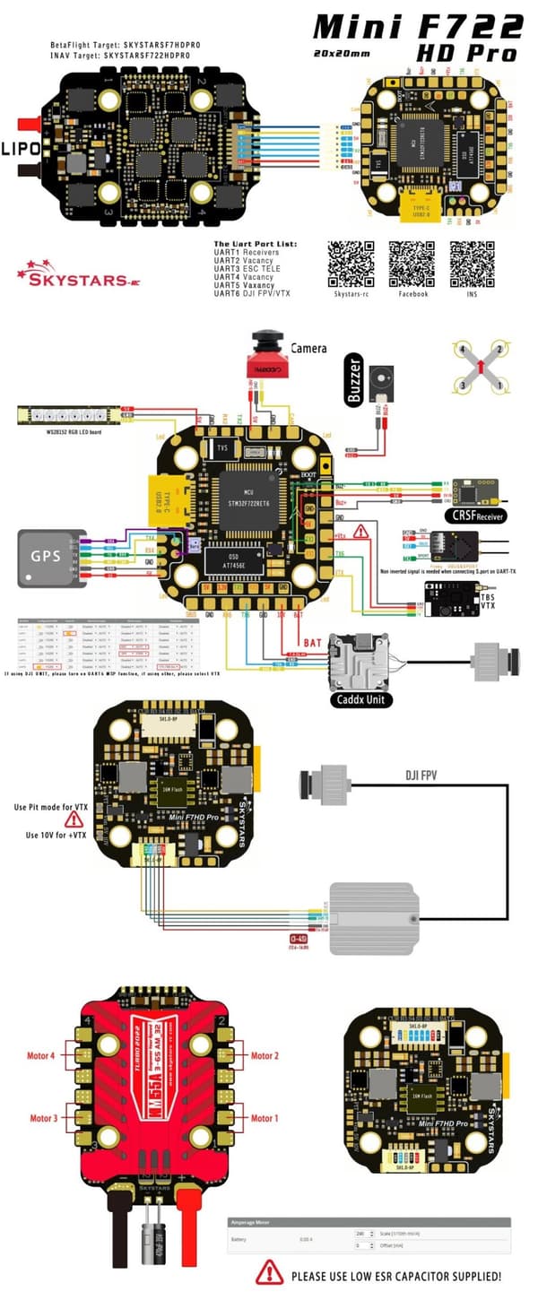 Skystar F7 Mini HDPro 55A AM32 4in1 ESC FlyStack