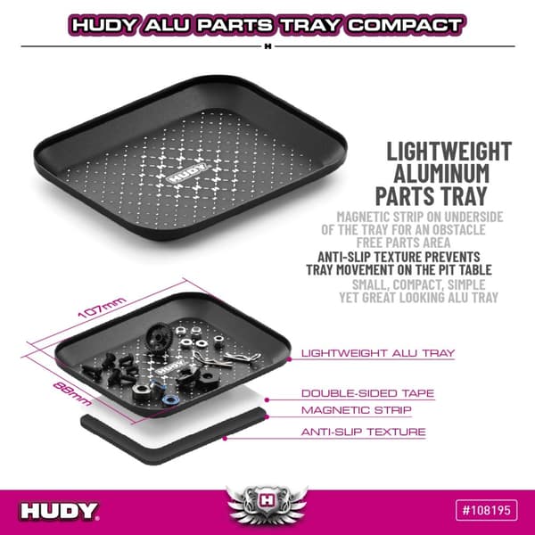 Hudy Alu Reservedelsbakke - Magnetisk &amp; Anti-S