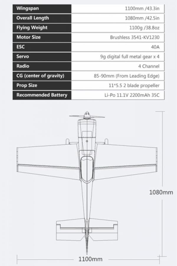 RocHobby MXS V2 3D V2 1100mm PNP