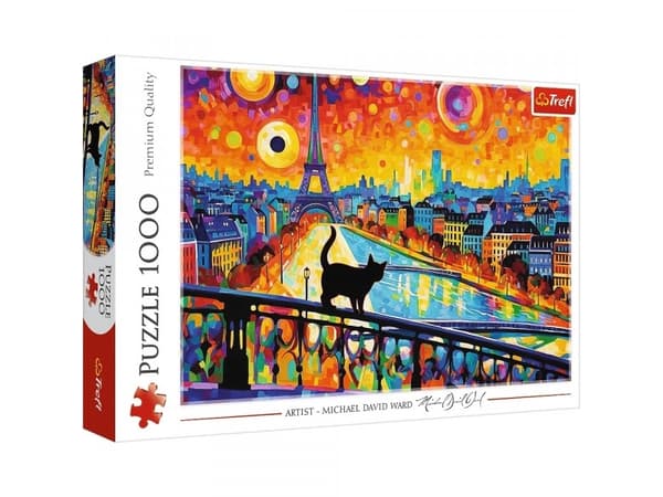 Trefl Puzzle 1000 - Kissa Pariisissa palapeli, 1000 palaa