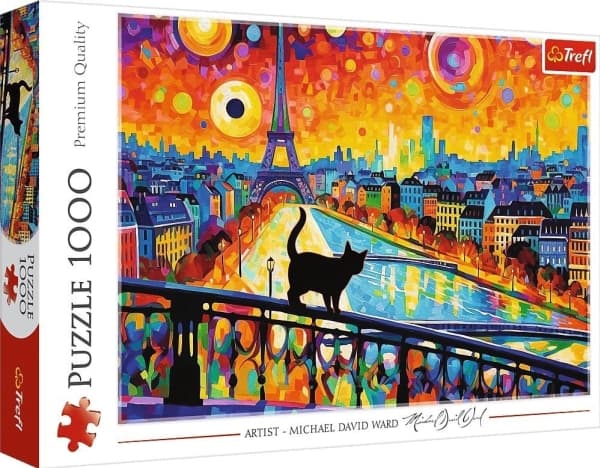 Trefl Puzzle 1000 - Kissa Pariisissa palapeli, 1000 palaa