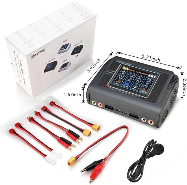 HTRC T240 DUO RC Smart oplader / balancer til Li-ion, LiPo, LiFe, LiHV, NiCd, NiMH, PB - Dobbelt multifunktionel oplader, AC 150W / DC 240W, 10A