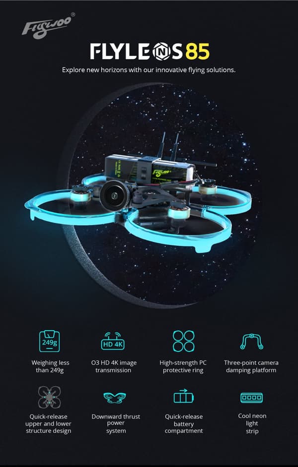 Flywoo FlyLens 85HD HDZero 2S Børsteløs Whoop BNF