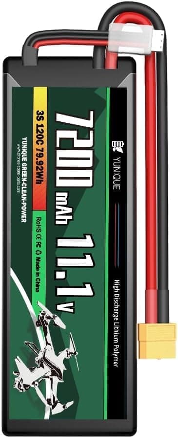 3-cellet 11,1V 7200mAh 120C Lipo-batteri med XT90-stik, silikonekabel og hård skal - dimensioner 138X46X37mm, vægt 488g - høj effekt til RC-modeller