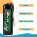 Miniatyrbillede 4 af 7: Genopladeligt NiMH-batteri 7,2V 3600mAh med Tamiya-tilslutning og silikonekabel - 6 celler - Dimensioner 135x47x24mm - Strøm til RC-modeller