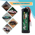 Miniatyrbillede 4 af 5: NiMH 7.2V 5000mAh genopladeligt batteri med Tamiya-stik og silikonekabel - 6 celler - størrelse 135X47X24mm - Høj kapacitet til RC-modeller