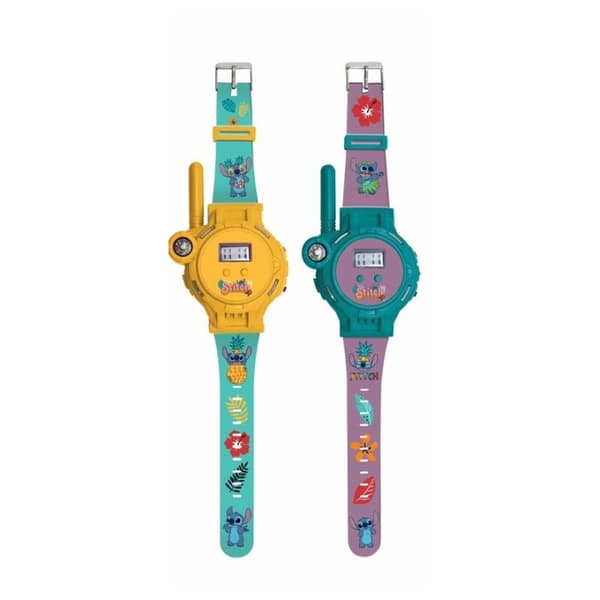 Lexibook Stitch Walkie Talkie 2-i-1-klokker (DMWTW1D) Blå, Rosa