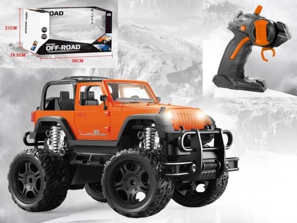 Orange remote-controlled off-roader