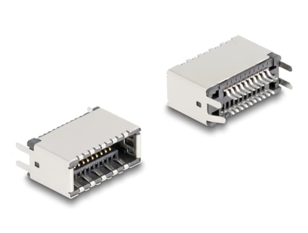 Delock - USB-kontakt - 20 pin USB Type E (hunn) Key A til 20 soldering pin - 100 V - 1.25 A