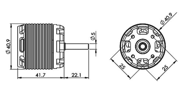 HML40M01 400MX Brushless Motor (1100KV/3220)