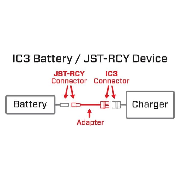 Spektrum Overgang - IC3 til JST-RCY Ladekabel