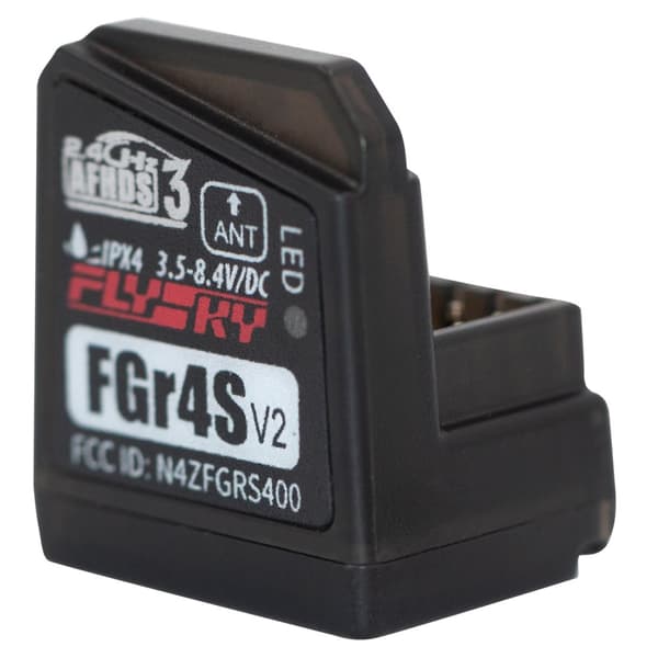 Flysky FGR4S V2 Modtager, 2.4GHz Frekvens, 4 Kanals Understøttelse, Kompakt og Letvægts Design