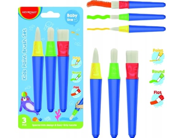 Keyroad KEYROAD barnborstar, 3 st platta, prickiga, runda, blister