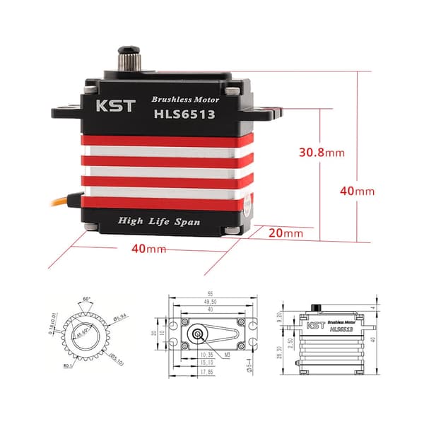 KST HLS6513 HV Børsteløs Servo 70kg/0.11s
