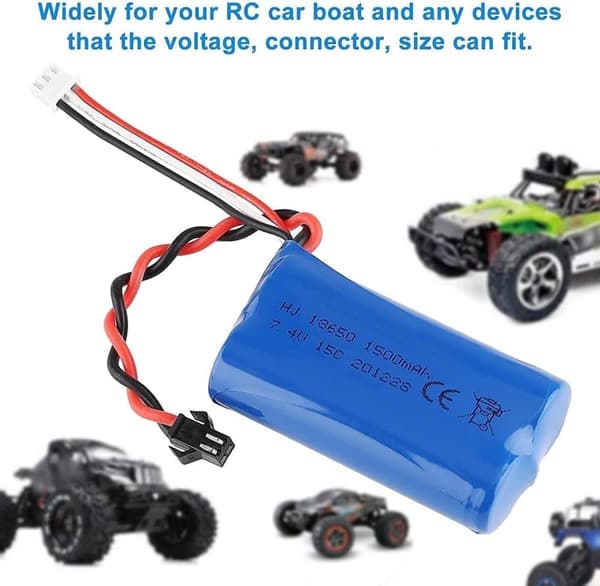 7.4V 1500mAh Lipo Batteri + USB Oplader SM-2P Til RC U12A H101 - Fjernstyret Legetøj Tilbehør Li-Ion Batteri