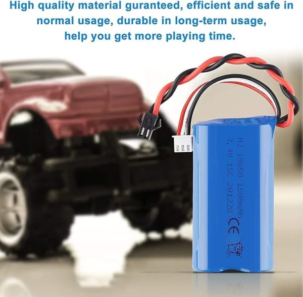 7.4V 1500mAh Lipo Batteri + USB Oplader SM-2P Til RC U12A H101 - Fjernstyret Legetøj Tilbehør Li-Ion Batteri