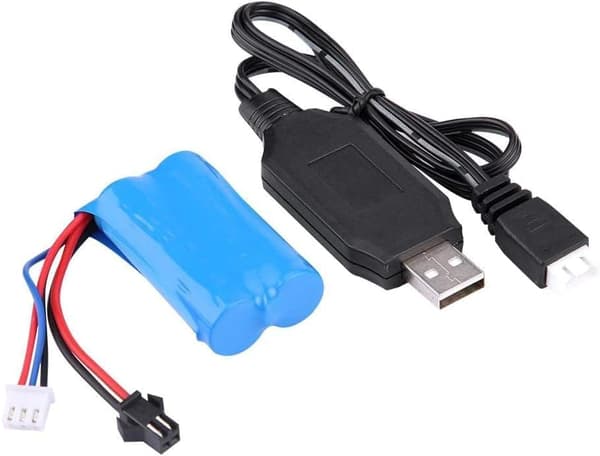 7.4V 1500mAh Lipo Batteri + USB Oplader SM-2P Til RC U12A H101 - Fjernstyret Legetøj Tilbehør Li-Ion Batteri