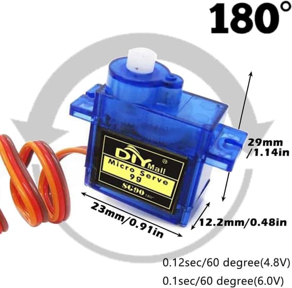 Kit Servo SG90 9g + Micro Servo Tester + 4xAA Hållare JR – Tillbehör till Fjärrstyrda Leksaker Servotestare